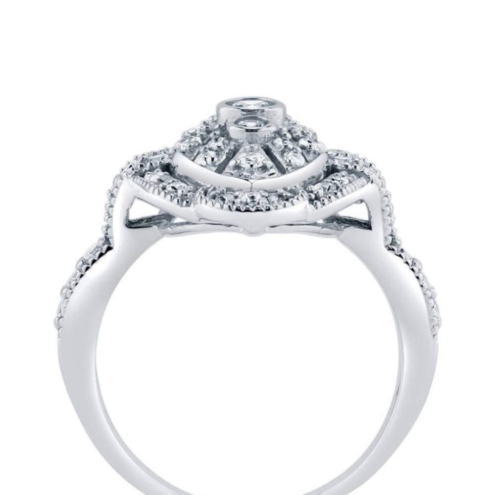 STERLING SILVER CZ ART DECO MILLGRAIN NAVETTE SET - RING AND PENDENT - STUNNING! - Picture 15 of 16